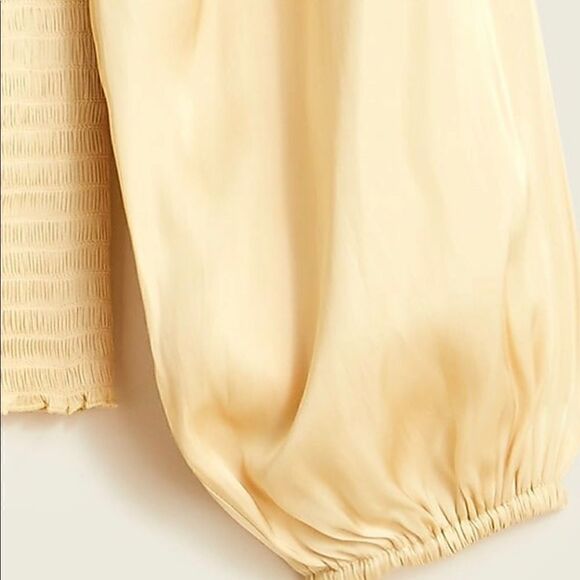 J Crew Squareneck smocked Satin Crop Top XL - Picture 2 of 2